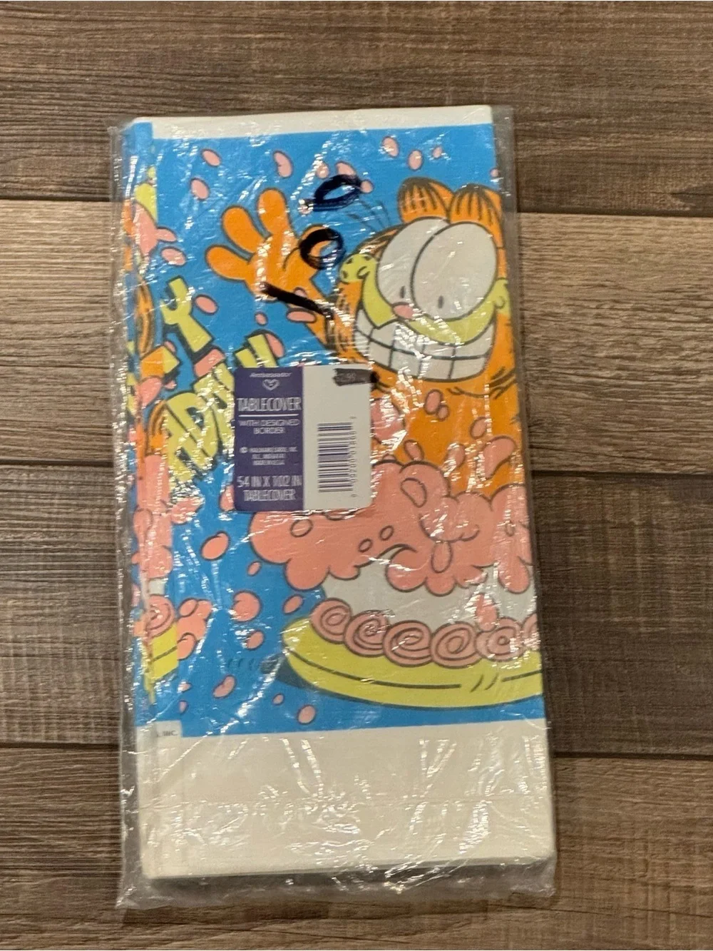 Vintage Hallmark Garfield Birthday Table Cloth 54